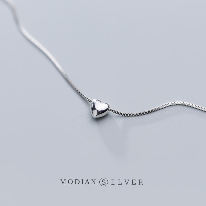 Modian Romantic Hearts Pendant Necklace for Women Genuine 925 Sterling Silver Link Chain Necklace Fashion Jewelry 2020 New