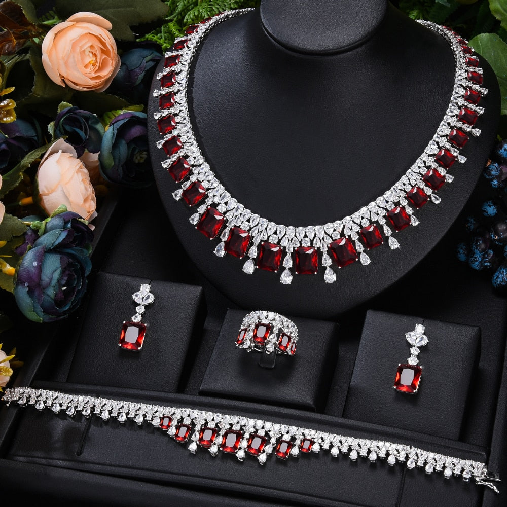 GODKI Luxury Princess 2PCS Tassels Statement Jewelry Set For Women Wedding Party Full Cubic Zircon Dubai Bridal jewelry Set Gift