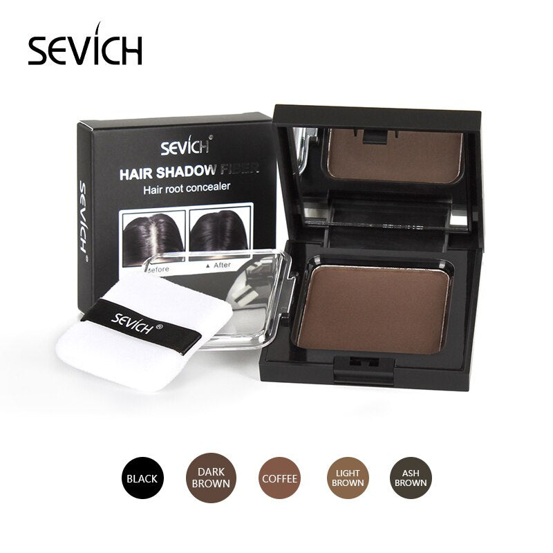 5 Colors 12g HairShadow Powder Waterproof Hairline Edge Control Powder Root Cover Up Dark BrownHair Concealer With Puff