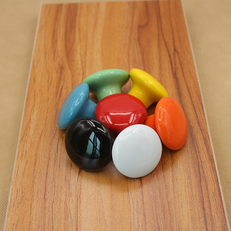 Ceramic Cabinet Knob Colorfull Children Handles for Furniture Drawer Knobs Cupboard Pulls