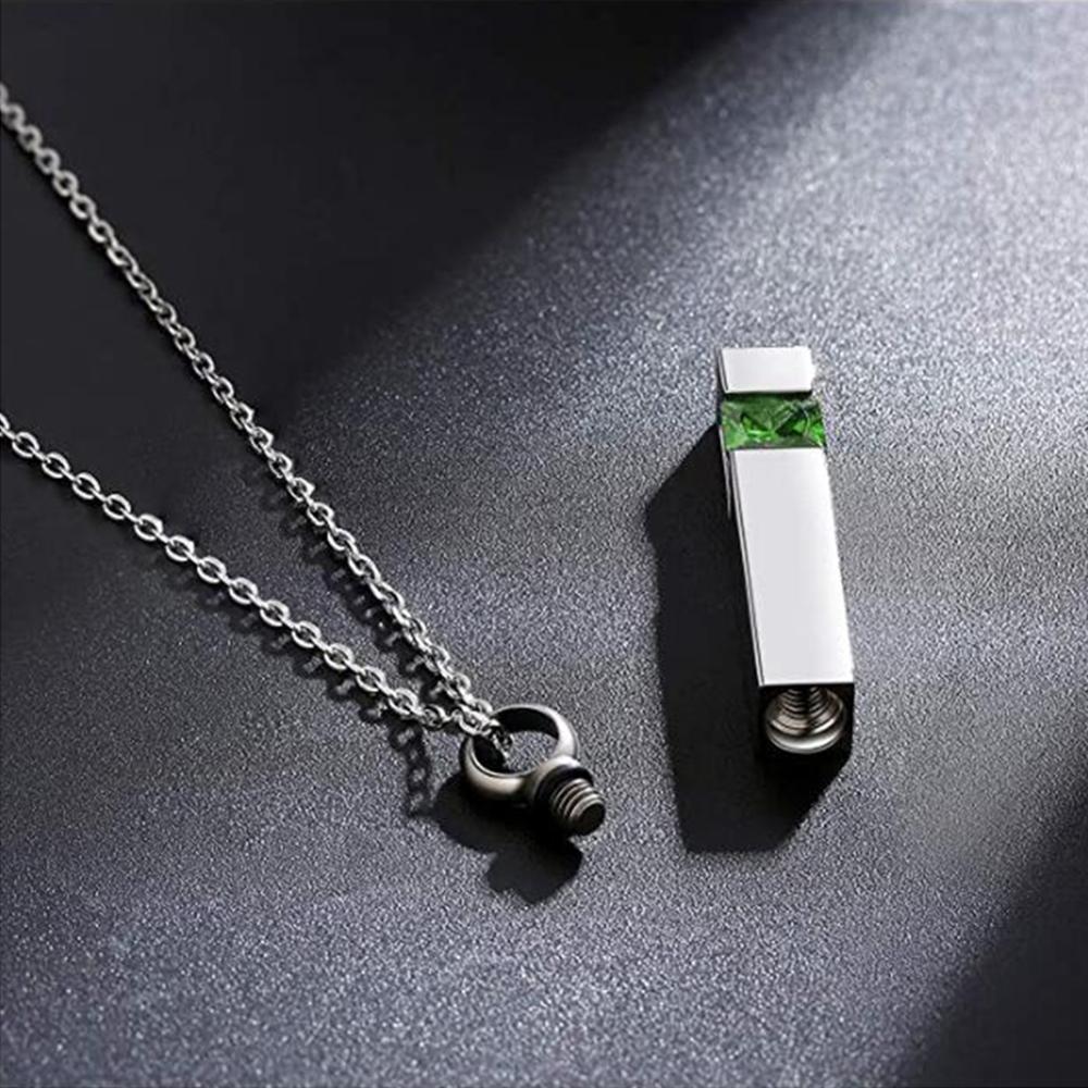 12 Kinds Zircon Birthstone Cremation Jewelry for Ashes Men Women Urn Necklace Stainless Steel Memorial Jewelry