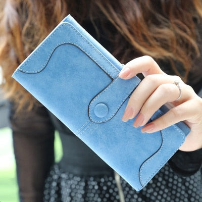 Aliwood Brand Wallets Retro Nubuck Leather Women's Long Wallets Clutch Female Hasp Purse Vintage Money Bag Carteira Card Holder