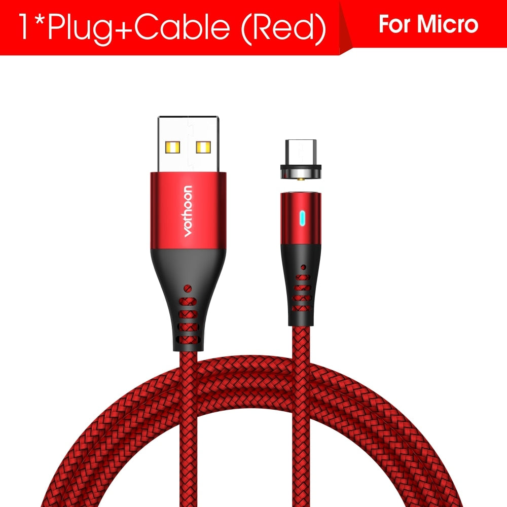 Vothoon 2.4A Magnetic Micro USB Type C Cable For iPhone 11 Pro Xs Samsung S10 S7 Xiaomi Magnet Charger Mobile Phone Cable Cord