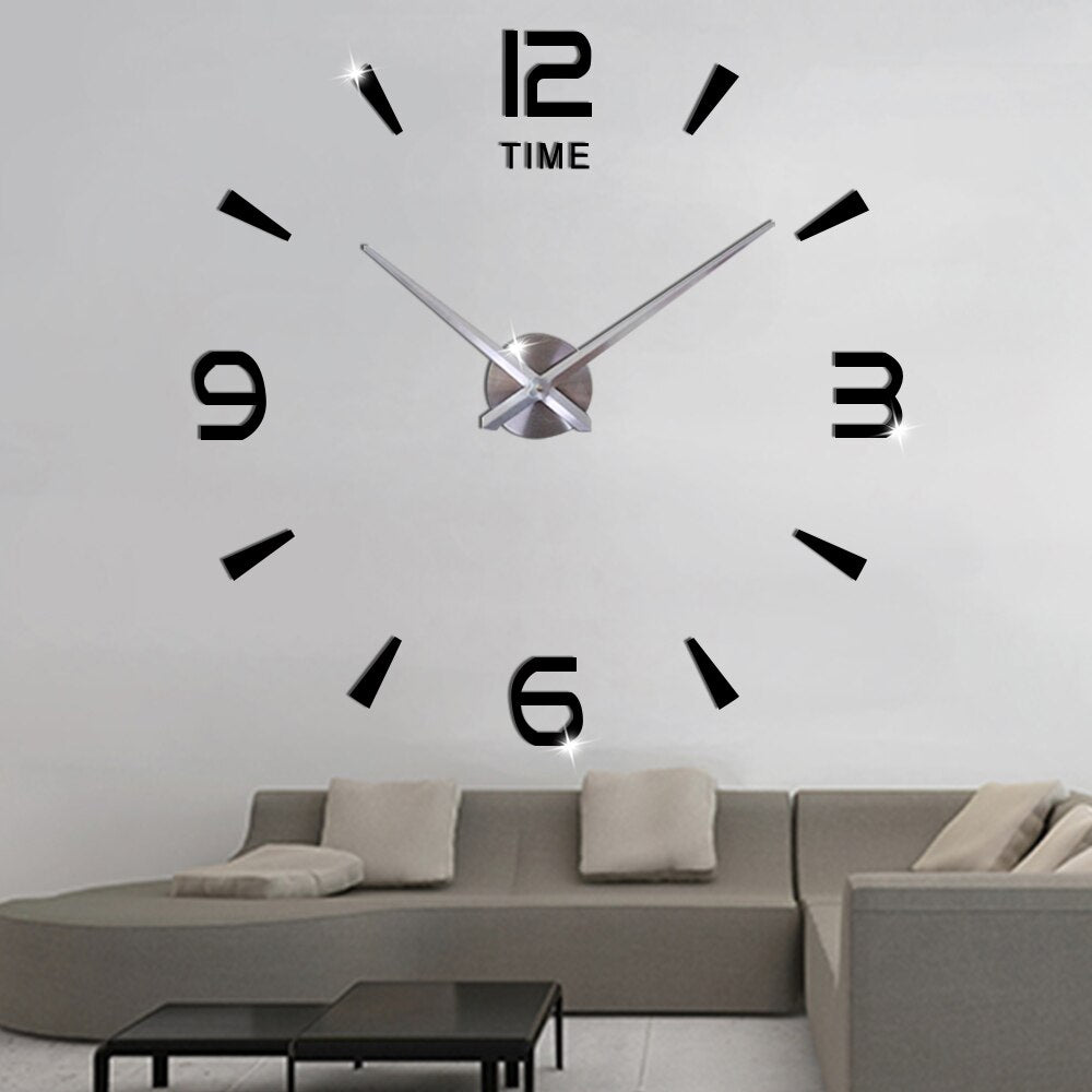 Large Wall Clock Sticker Acrylic Silent Digital Big 3D DIY Wall Clock Modern Design for Living Room Home Decor