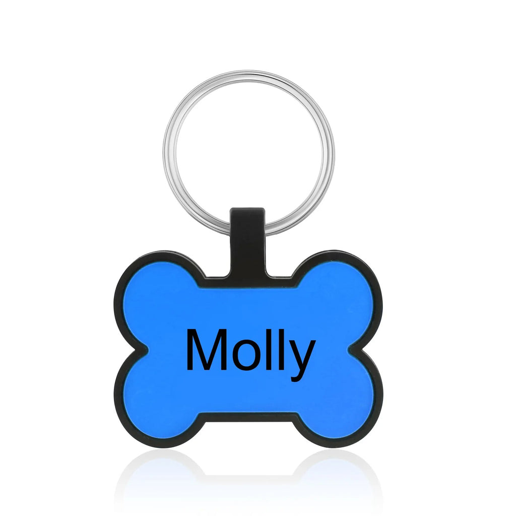 Personalized Collar Pet Dog Cat ID Tag Silicone Double Side Custom Name&amp;Number Anti-lost Pets Keychain Accessories
