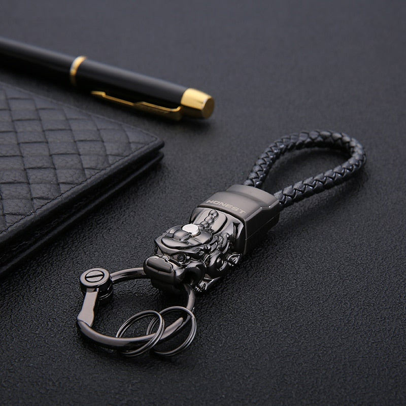 Honest Luxury Key Chain Men Women Car Keychain For Key Ring Holder Jewelry Genuine Leather Rope  Bag Pendant Fathers Day Gift