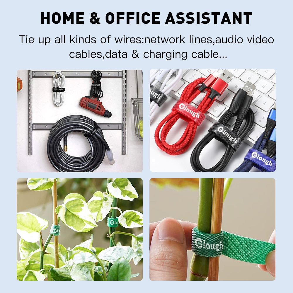 Elough Cable Organizer USB Cable Winder Management nylon Free Cut Ties Mouse earphone Cord Cable Protector