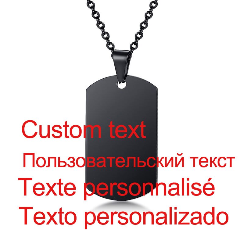 Minimalist Stainless Steel Dog Tag Pendant Necklace Customize Name Dad To My Son Personalized Family BFF