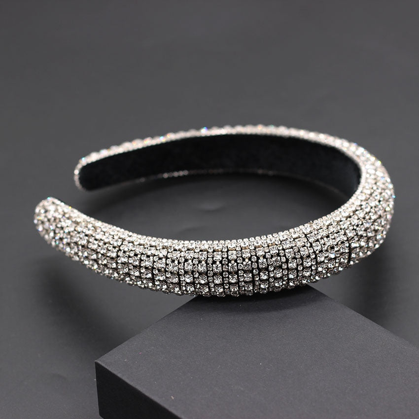 Catwalk Luxury Personality Color Rhinestone Headband New Baroque Fashion Crystal Beads Headband For Women 702