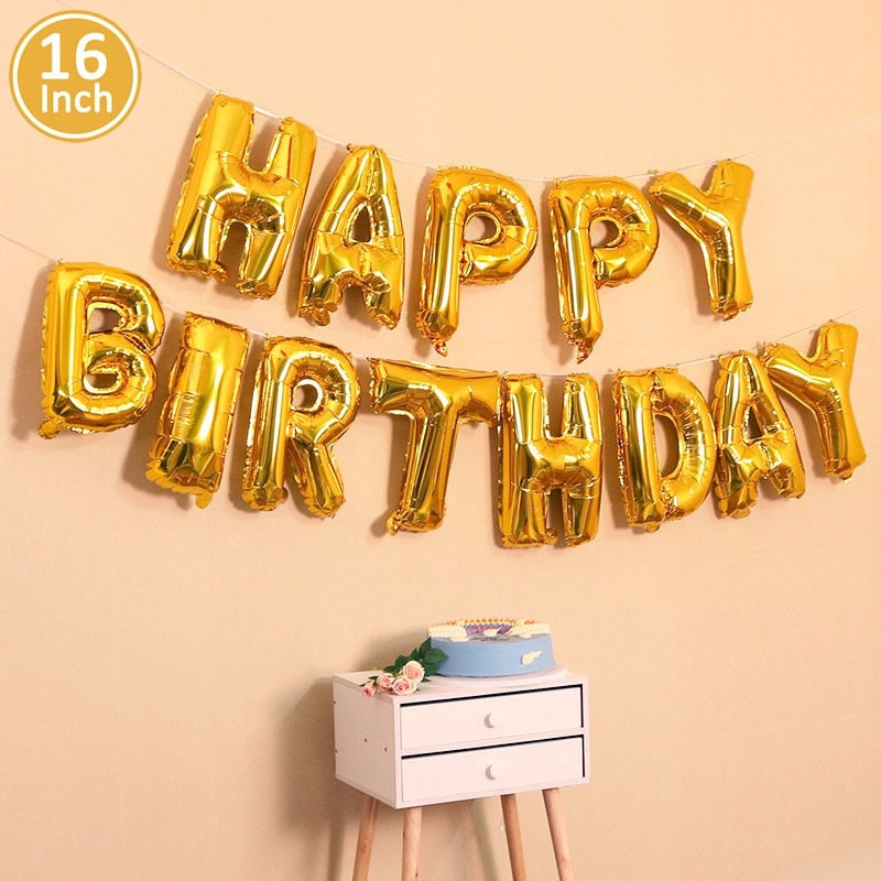 Number 50 Foil Balloon Happy Birthday Party Decorations 50 Years Old Man Woman 50th Gold Black Home Decor Anniversary Supplies