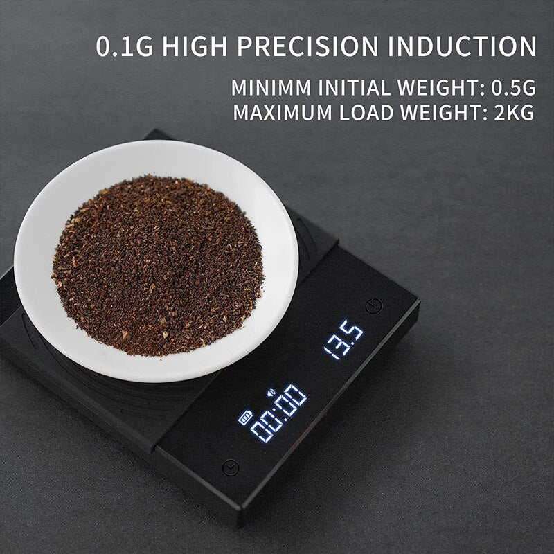 TIMEMORE New Upgrade Black Mirror Basic+ Smart Digital Scale Built-in Auto Timer Pour Over Espresso Coffee Scale Kitchen Scales