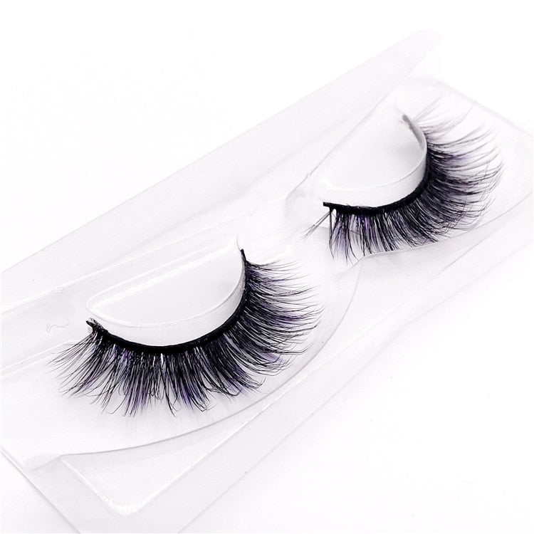 New 9D faux mink color lashes wholesale natural long fluffy individual dramatic colorful false eyelashes Makeup Extension Tools