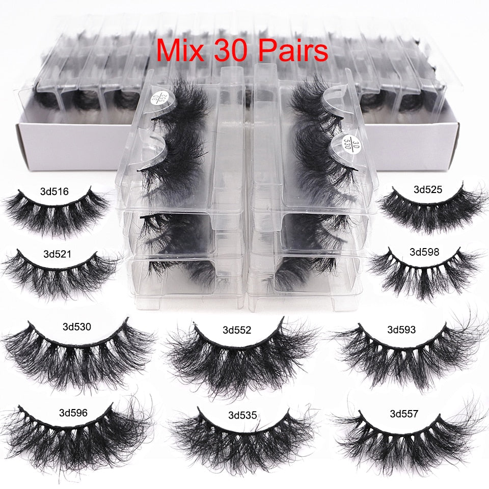 RED SIREN Mink Lashes Wholesale Eyelashes Bulk 5/30/50 Pairs Soft Fluffy Messy Natural Mink Lashes Makeup Mink Eyelashes