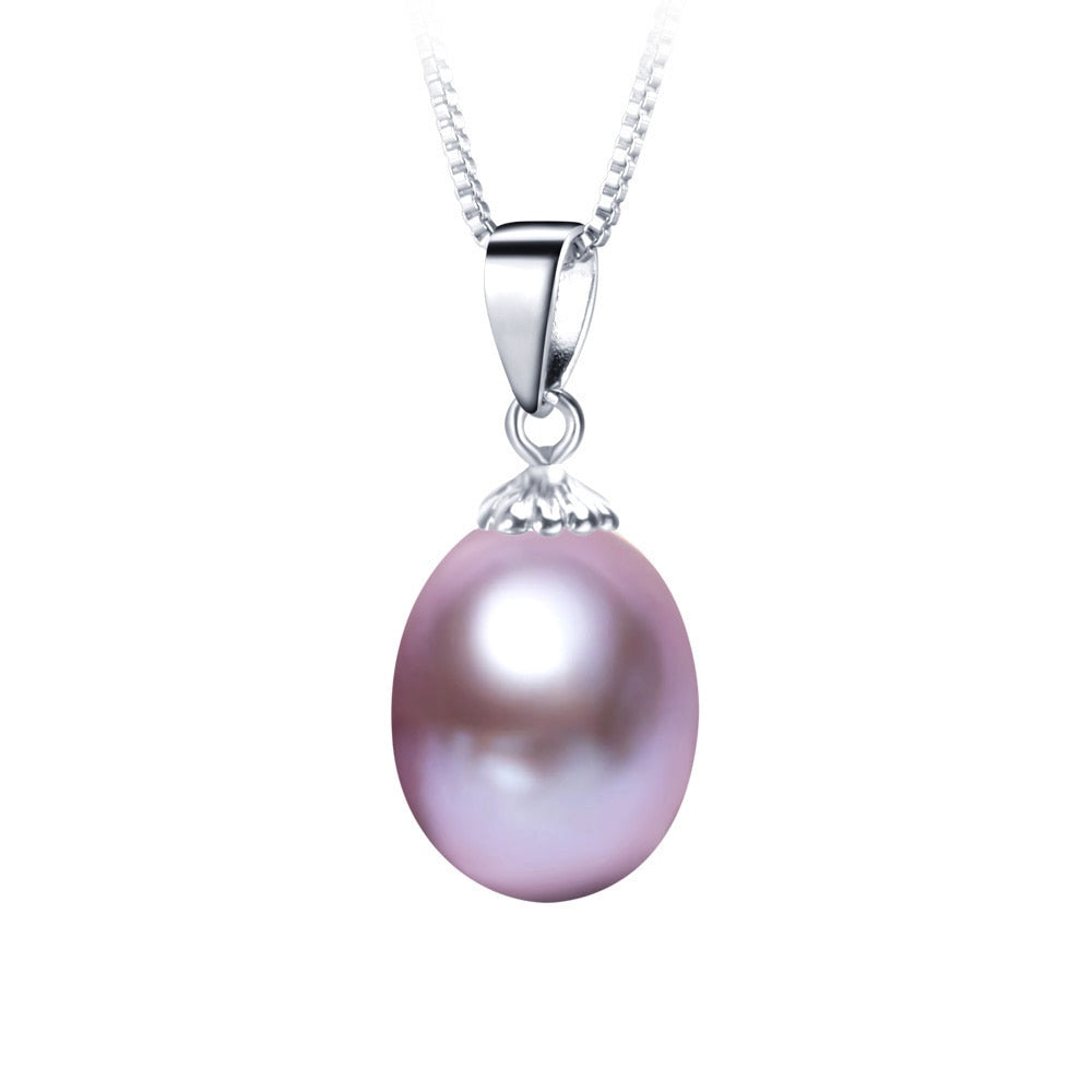AAAA Genuine Freshwater Pearl Pendants 8-9mm 925 Sterling Silver Necklace For Women Wholesale Small Size Natural Pearl Jewelry