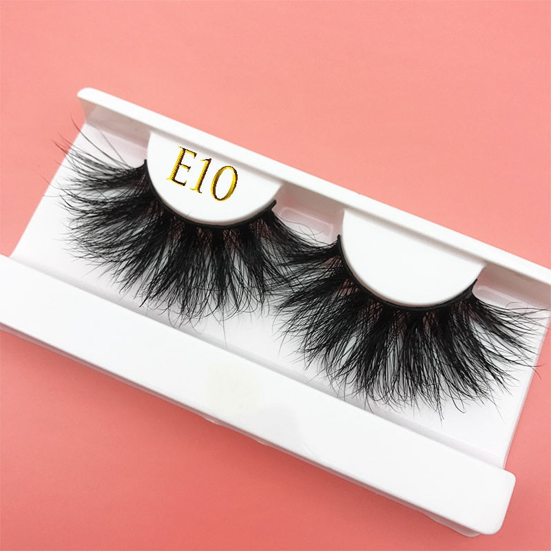 3D MIKIWI real mink lash 25mm E01 extra length and fluffy luxury mink eyelashes natural thick Eye lashes wispy makeup extention