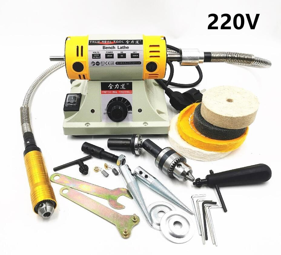 110V/220V 350W Stone Polishing Machine DIY Woodworking Jade Jewelry Dental Bench Lathe Machine Grinding Machine Sanding Tools