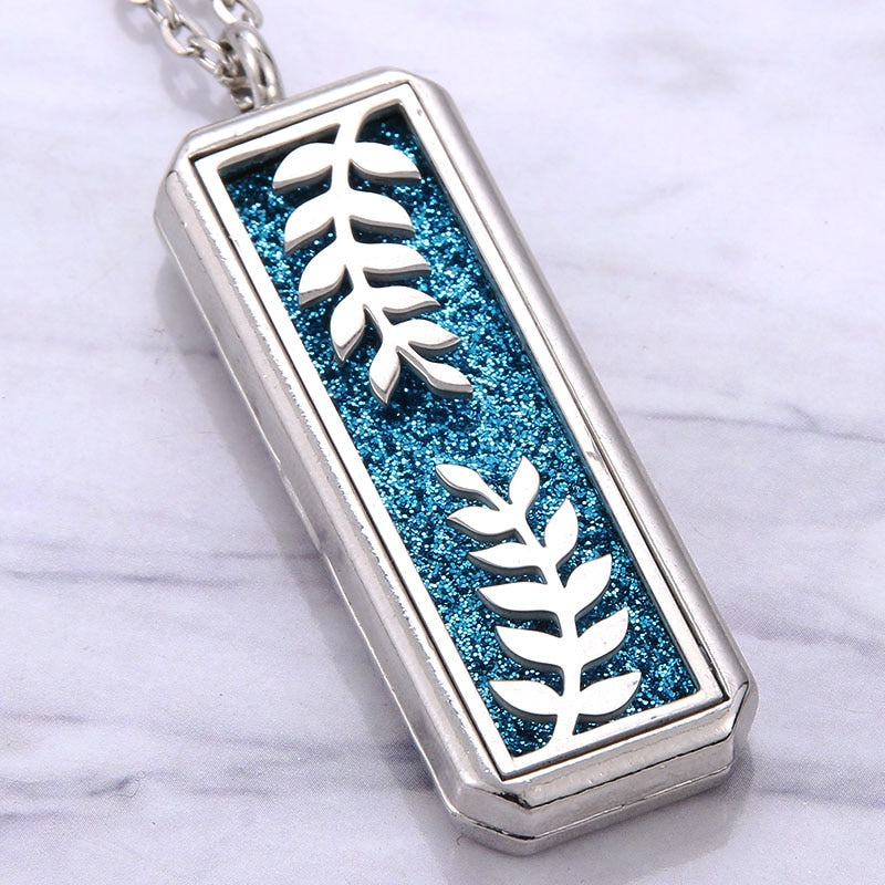 Square Aroma locket Necklace Magnetic Stainless Steel Aromatherapy Essential Oil Diffuser Perfume Locket Pendant Jewelry