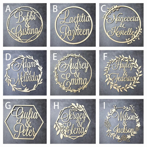 Custom Wooden Wedding Wall Sign Personalized Bride And Groom Name Babyshower Sign Circle Shape Party Decor Unique Party Gift