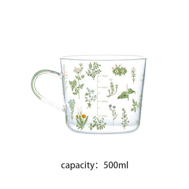 Creative Cartoon Flower Coffee Mug Home Office Glass Water  Cup Handgrip Milk Breakfast Drinkware Cup DROPSHIPPING