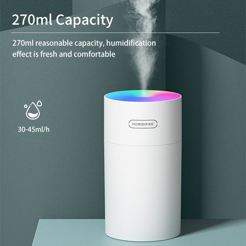 HiPiCok  Ultrasonic Air Humidifier Aromatherapy Diffuser Humidifier for Home Essential Aroma Oil Diffuser USB Mist Maker Fogger