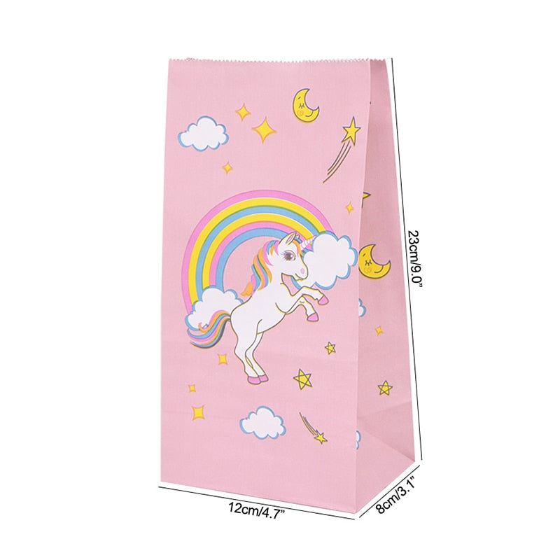 Unicorn Paper Candy Gift Bag Unicorn Party Cookie Popcorn Box for Kids Girl Birthday Party Decoration Supplies Baby Shower Favor