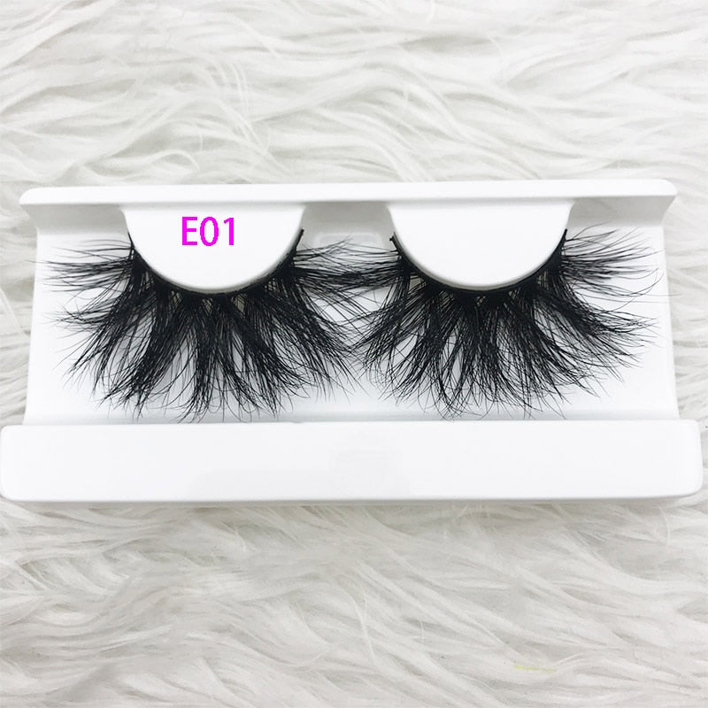 3D MIKIWI real mink lash 25mm E01 extra length and fluffy luxury mink eyelashes natural thick Eye lashes wispy makeup extention