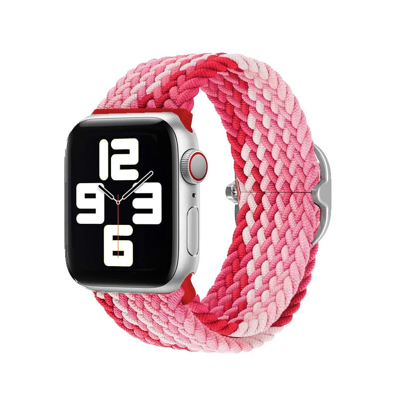 Nylon Braided Solo Loop Strap for Apple Watch Band 38mm 40mm 42mm 44mm Sport Elastics Wristband for iWatch Series 6/5/4/3/2/1/SE