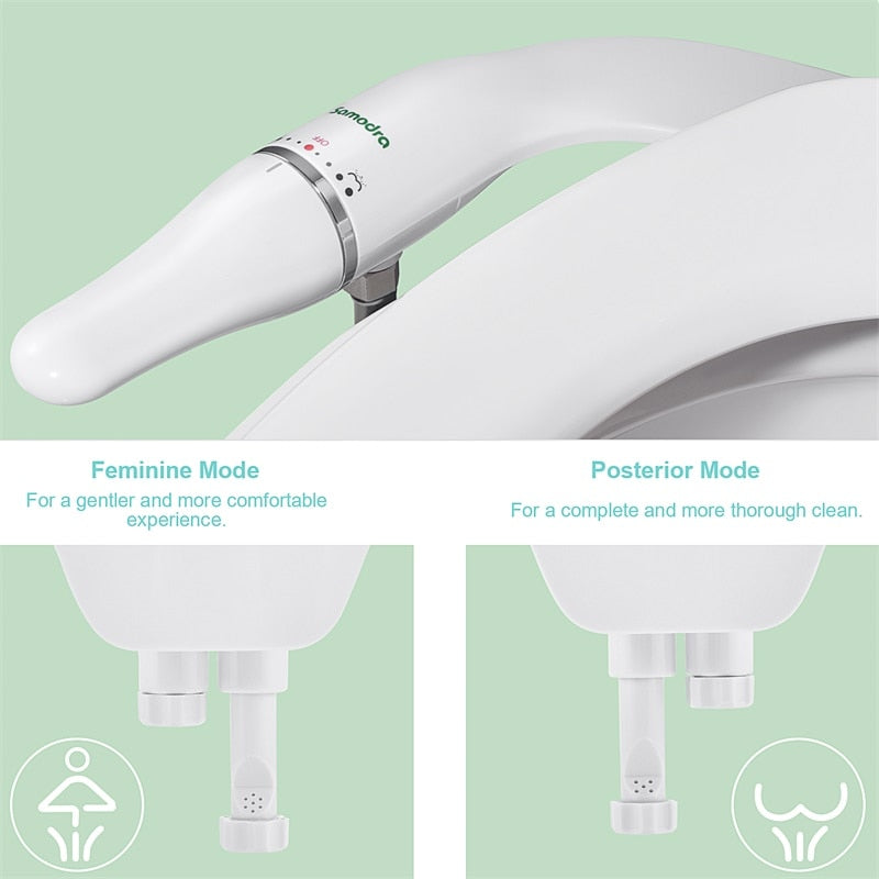 SAMODRA Toilet Bidet Ultra-Slim Bidet Toilet Seat Attachment With Brass Inlet Adjustable Water Pressure Bathroom Hygienic Shower