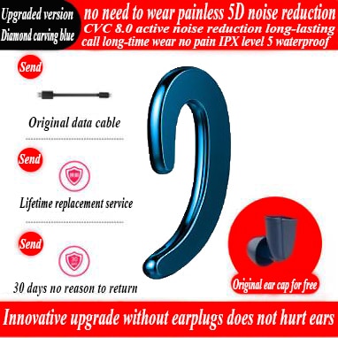 The integrated bone conduction type hanging ears monaural bluetooth wireless headset, wireless headset with warehouse