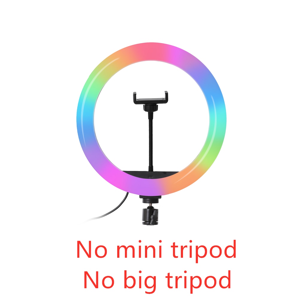 26cm 33cm RGB Selfie Circle Round LED Light with Stand Tripod Photography Studio Circle Lamps for Phone TikTok Youtube Makeup Video Vlog