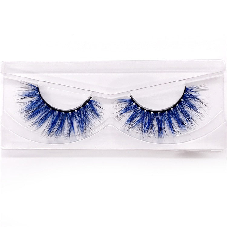 New 9D faux mink color lashes wholesale natural long fluffy individual dramatic colorful false eyelashes Makeup Extension Tools