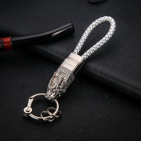 Honest Luxury Key Chain Men Women Car Keychain For Key Ring Holder Jewelry Genuine Leather Rope  Bag Pendant Fathers Day Gift