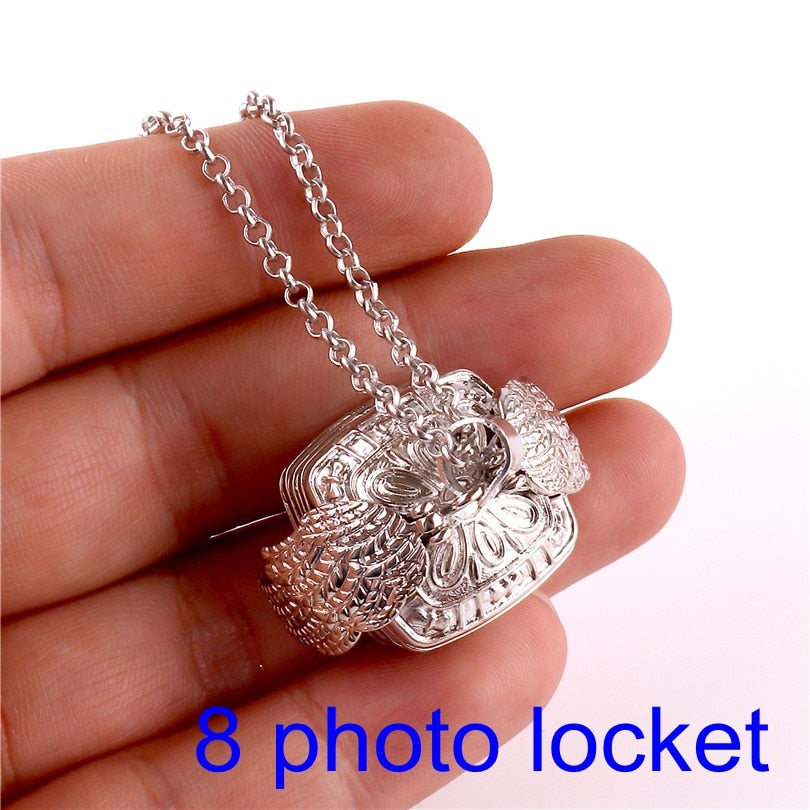 Magic 4 Photo Pendant Necklace For Women Men Memory Floating Locket Necklace Angel Wings Fashion Album Box Necklaces No photos