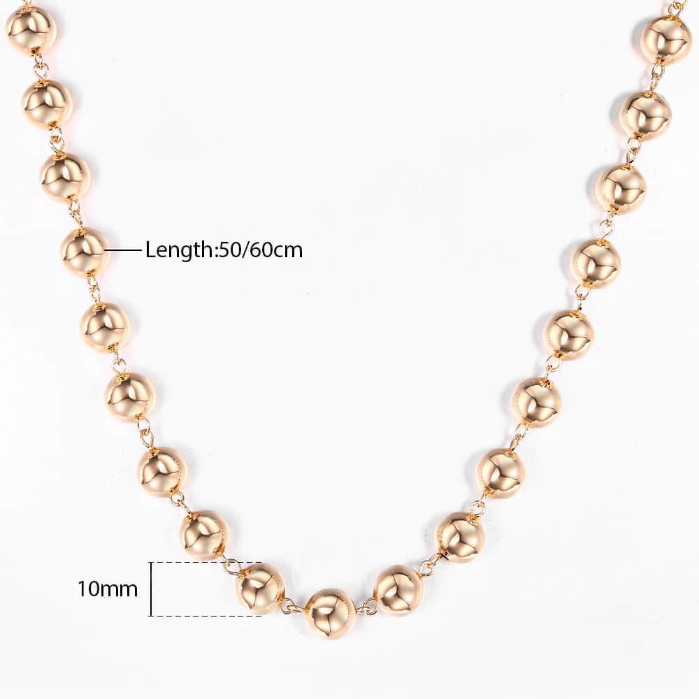 Davieslee Chain Necklace for Women Men 585 Rose Gold Color Necklace for Women Men Foxtail Hammered Bismark Chain 3-8mm DCNN1