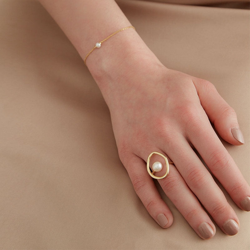 XIYANIKE Silver Color  Vintage Pearl Rings for Elegant Women Creative Geometric Party Accessories 2020 Fine Jewelry Gifts