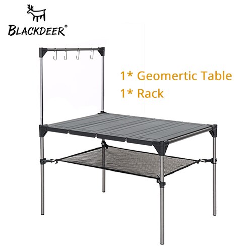 BLACKDEER Outdoor Camping Desk Aluminum Alloy Folding Table Portable Picnic Fishing Beer Table Lightweight Rain-Proof Detachable