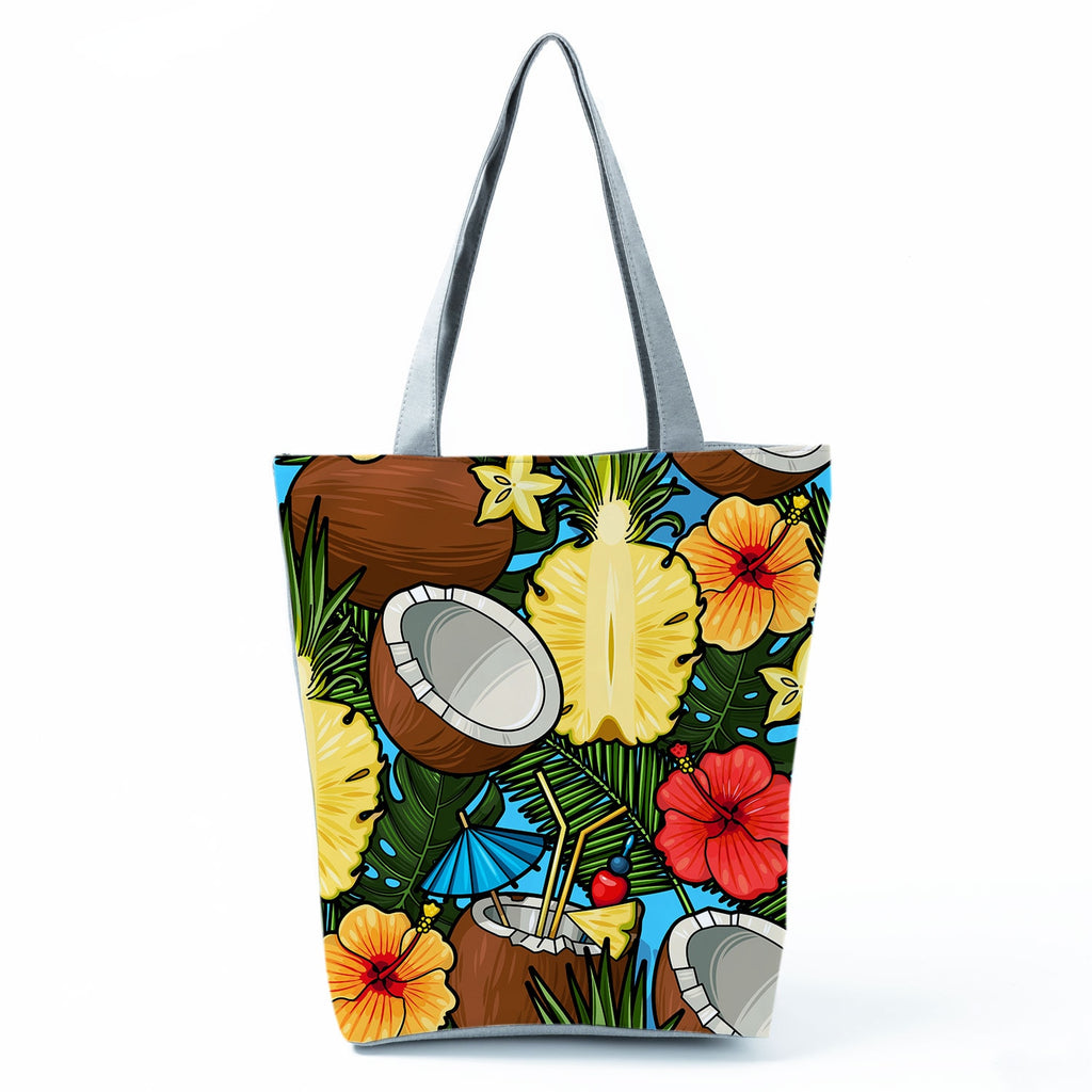 Women Printed Shoulder Bag Reusable Daily Use Women eco Shopping Bag Women Tote Handbags Cute  Summer  Beach  Bag 2020 Hot Sale