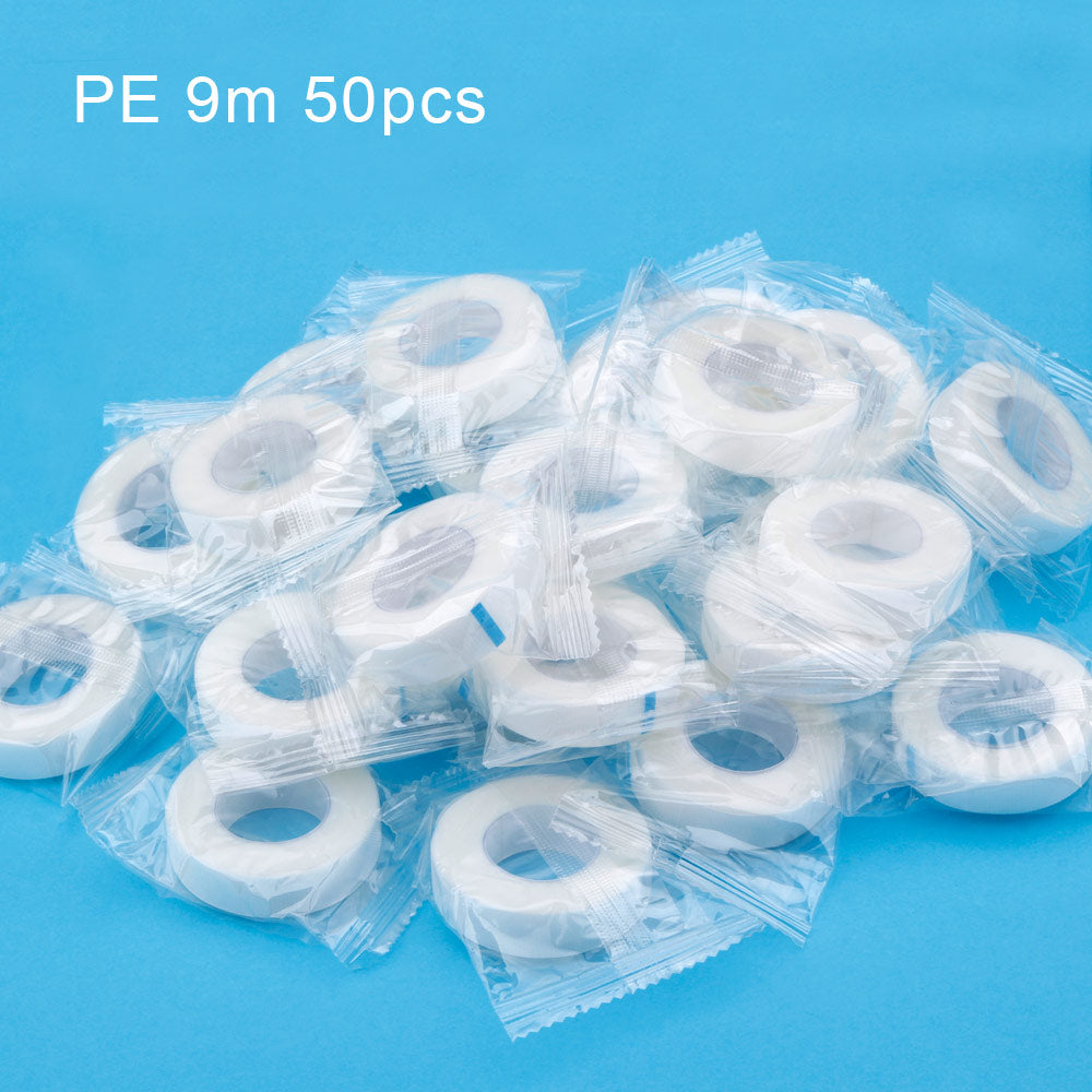 50pcs Eyelash Extension Tape Non-woven Medical Tape Lint Free Eye Pad Under Patches PE Breathable Grafting Eyelashes Makeup Tool