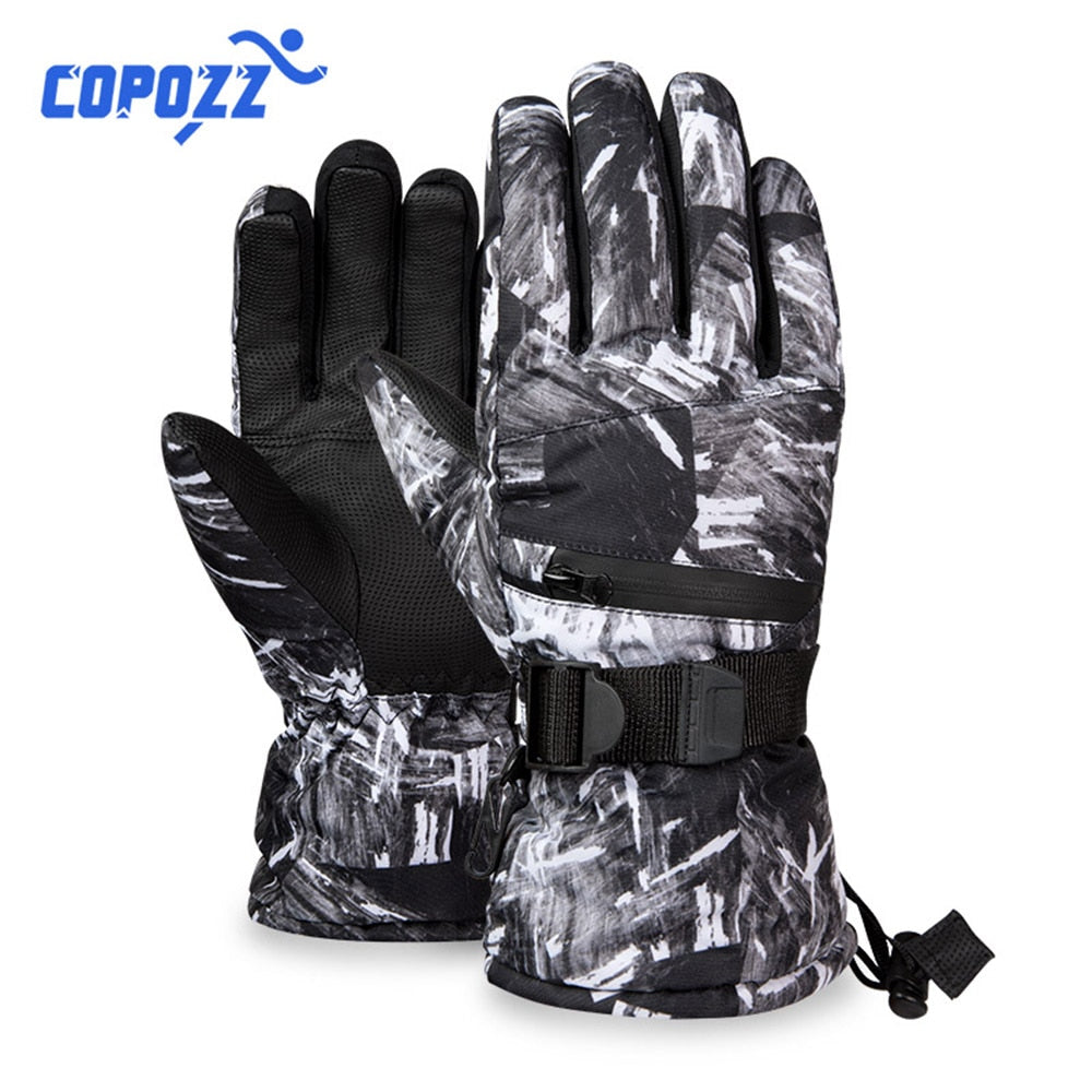 Thermal Ski Gloves Men Women Winter Fleece Waterproof Warm Child Snowboard Snow Gloves 3 Fingers Touch Screen for Skiing Riding.
