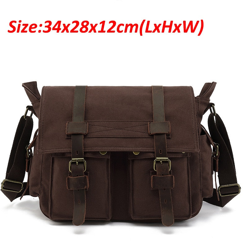 Retro Men Messenger Bags Canvas Handbags Leisure Work Travel Bag Man Business  Crossbody Bags Briefcase for Male Bolsas XA108ZC