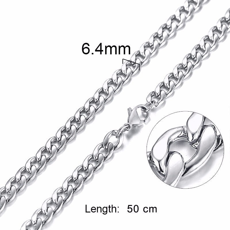 Necklace For Men, Stainless Steel Curb Chain, Man Necklace, 5 to 8mm Link Chain