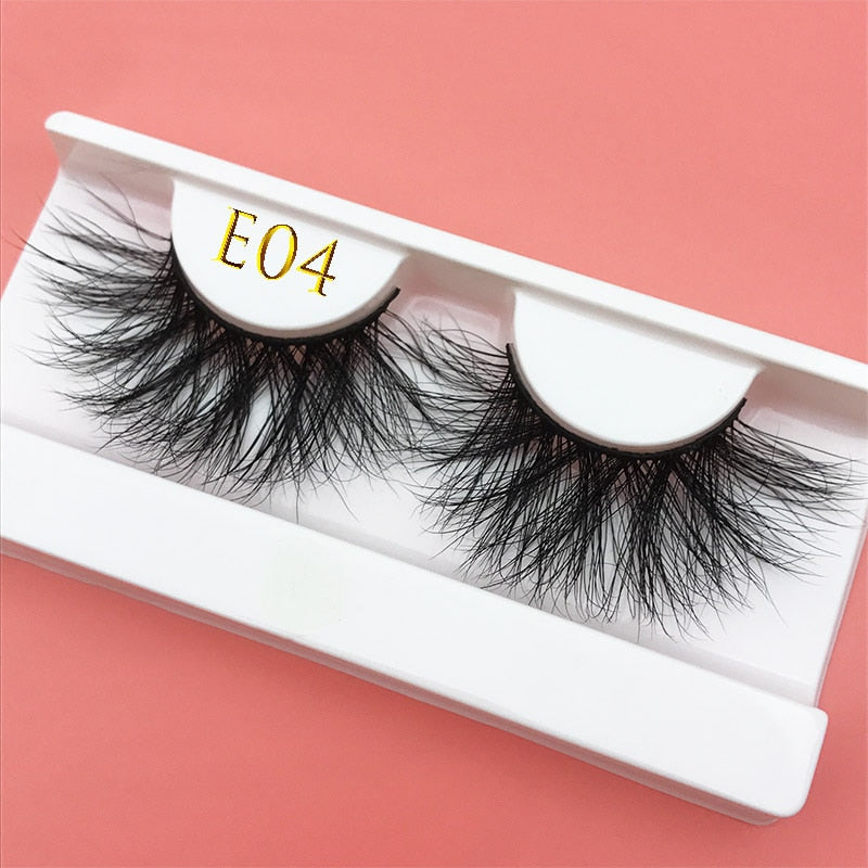 3D MIKIWI real mink lash 25mm E01 extra length and fluffy luxury mink eyelashes natural thick Eye lashes wispy makeup extention