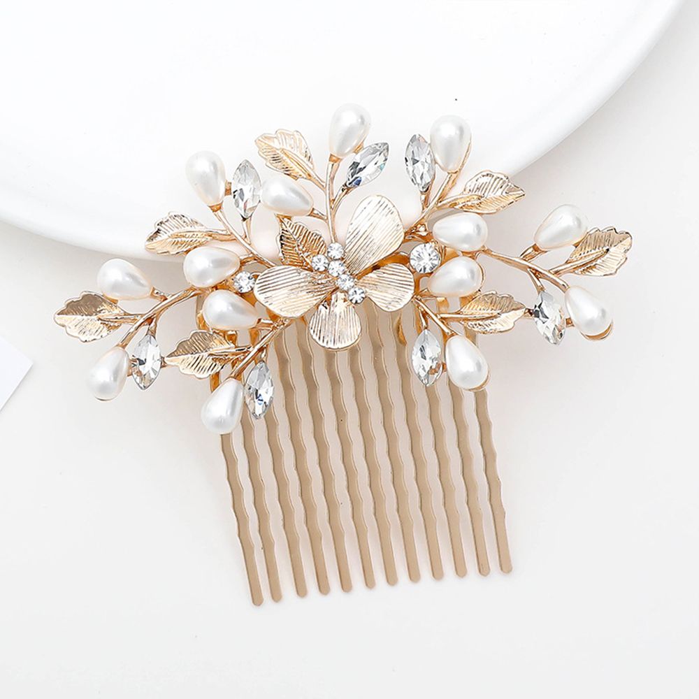 1pc Bridal Hairpins Wedding Pearl Flower Crystal Bridesmaid Hair Pins metal gift women girl Hairdressing Hair Accessories