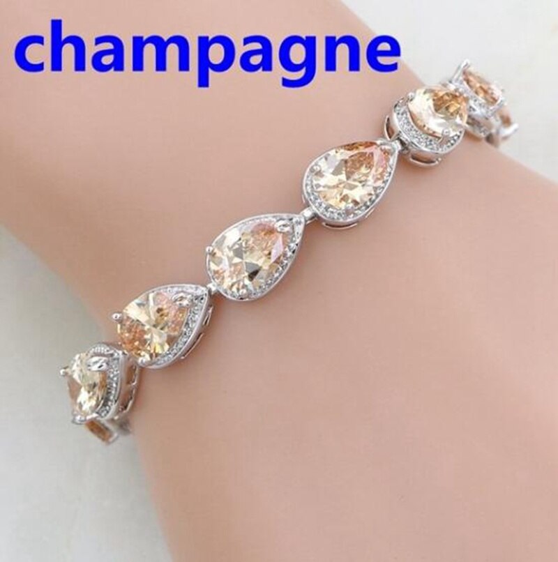 Elegant Green Oval Crystal Cross Link Bracelet Luxury Fashion Accessories Tennis Bracelet for Women