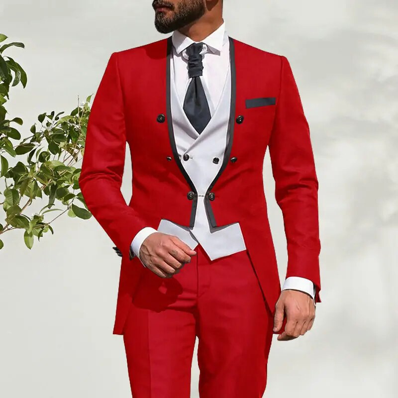 2020 Custom Made 3-Piece Beige Smoking Blazer Casual Business Gentlemen Groom Suits Prom Suits For Men Wedding Best Man Tuxedo