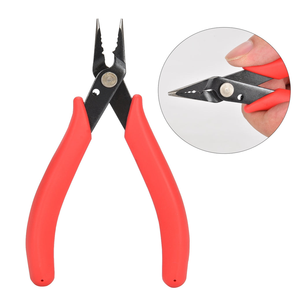 Red Stainless Steel Nose Pliers For Jump circles & Split circles Double Rings DIY Accessories Crimping Jewelry Finding Making Tool