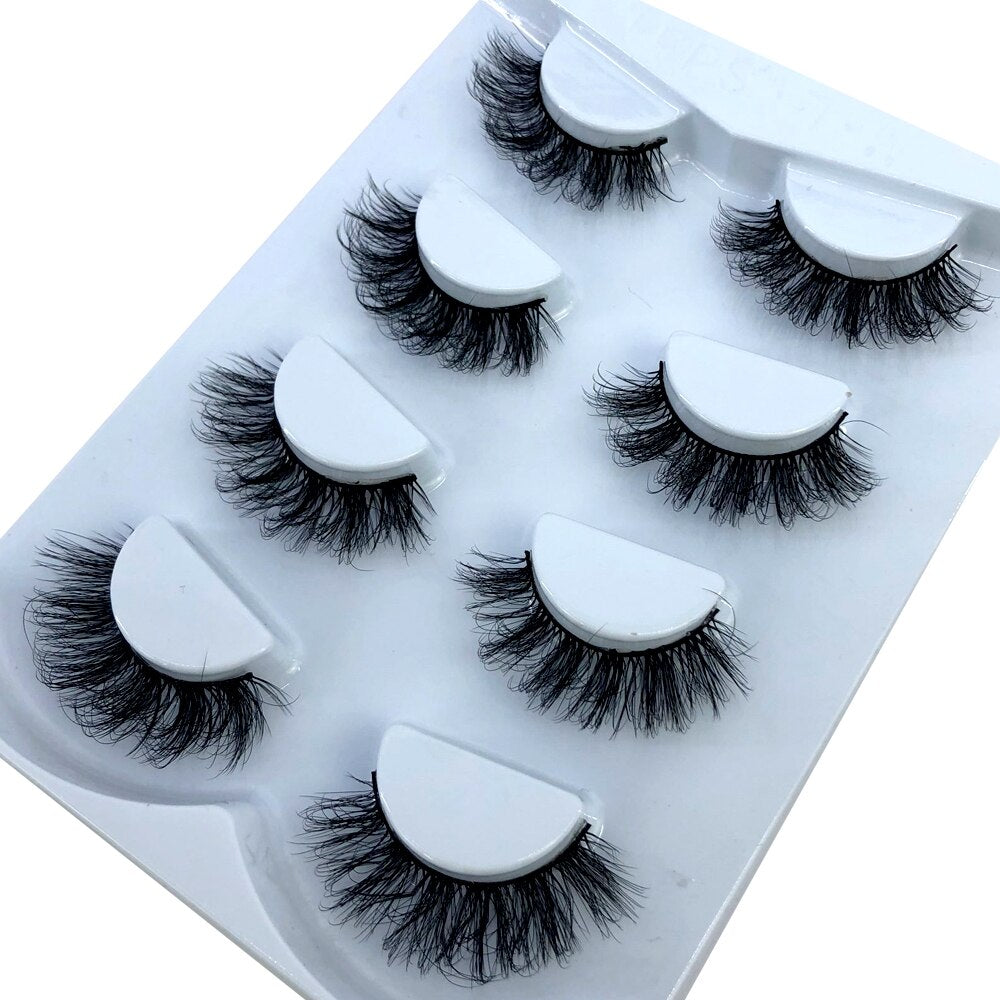 HBZGTLAD New 7/8 pairs 15-25mm natural 3D false eyelashes fake lashes makeup kit Mink Lashes extension mink eyelashes maquiagem