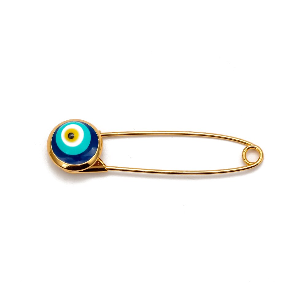 Lucky Eye Blue Turkish Evil Eye Brooch Pin for Women Men Dropping Oil Flower Crown Star Hamsa Hand Charm Fashion Jewelry BD52