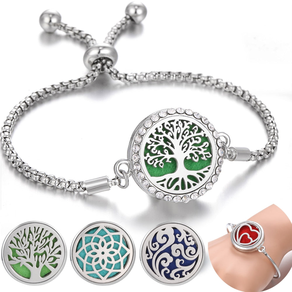 Aromatherapy Jewelry Bracelets Adjustable Chain Essential Oils Diffuser Bracelet Aroma Armband Magnetic Locket Perfume Bracelet