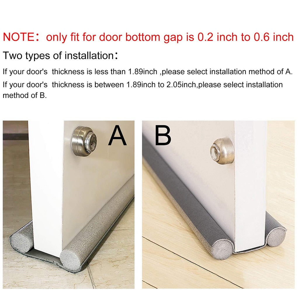 98cm Doorstop Draft Protector Flexible Door Bottom Sealing Strip Guard Wind Dust Blocker Sealer Stopper Twin Door Decor